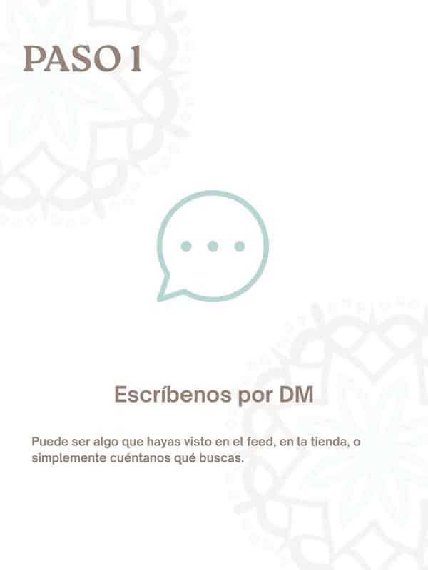 Paso 1 · Escríbenos por DM
