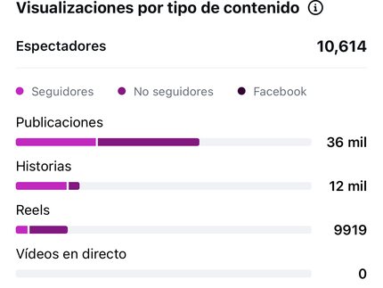 Insights: espectadores y visualizaciones por tipo