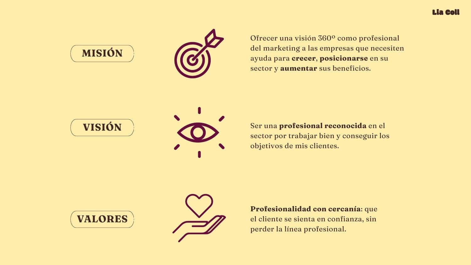 Misión, visión y valores de la marca personal