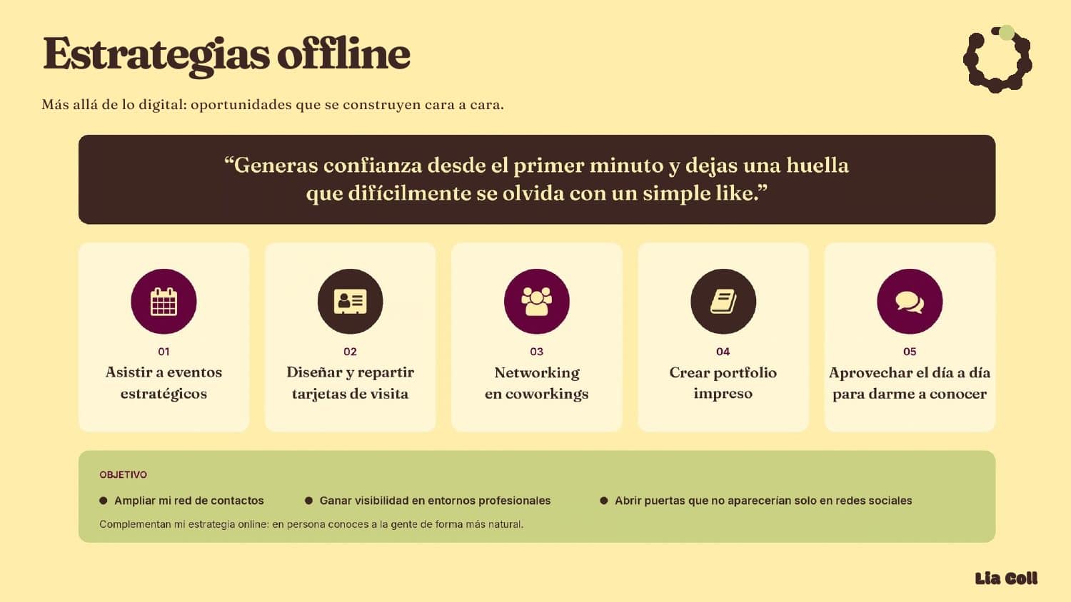 Estrategias offline: eventos, networking y portfolio impreso
